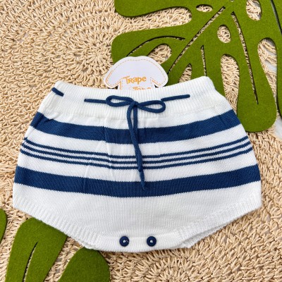 Tapa Fralda Linha Branco com Azul Jeans